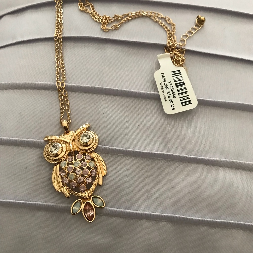 Gold tone  Owl Necklace